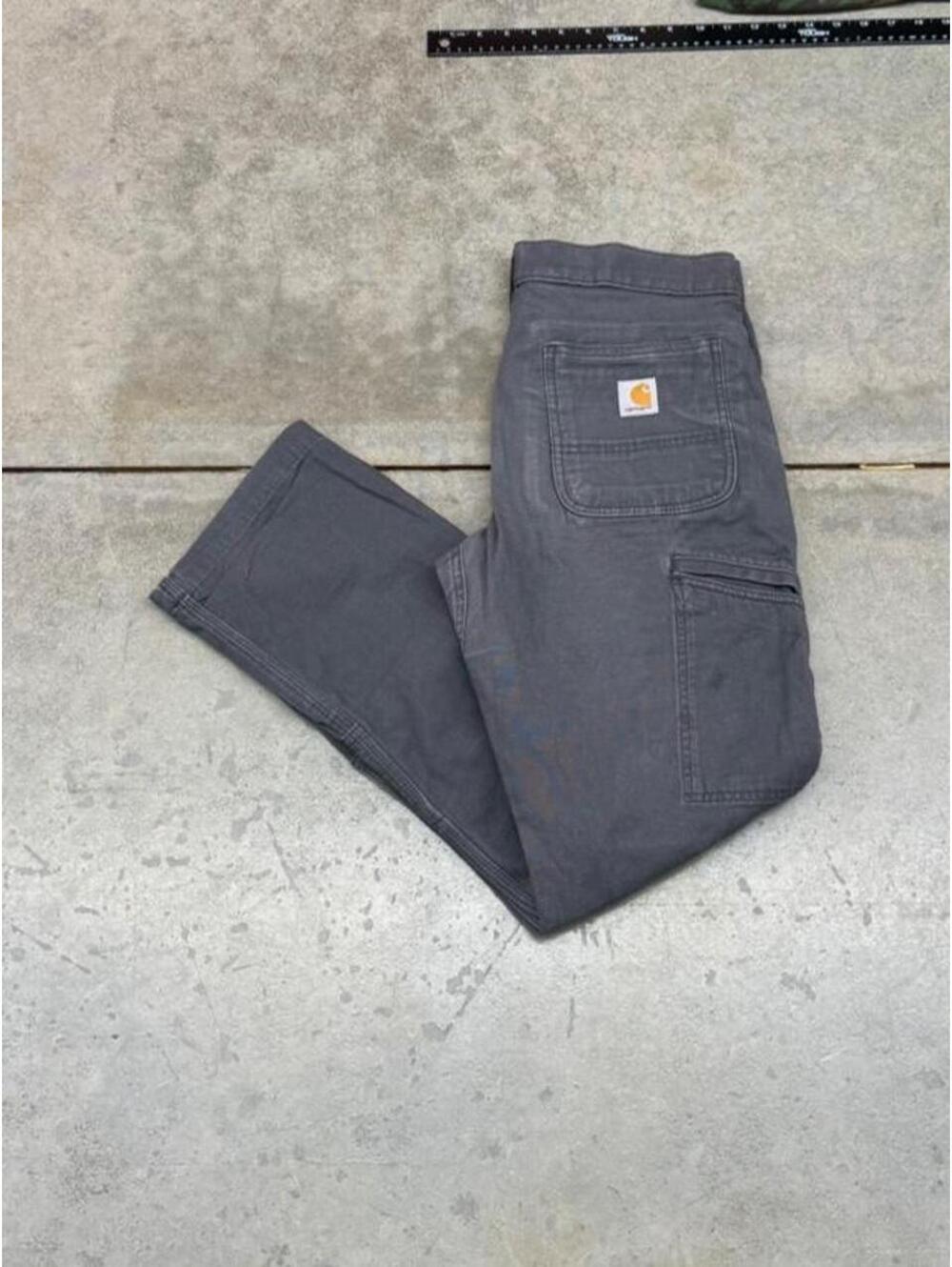 vintage carhartt faded grey relaxed baggy fit double knee cargo pants 30 x 30